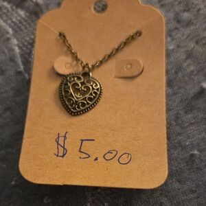 Elegant Gold Heart Pendant Necklace
